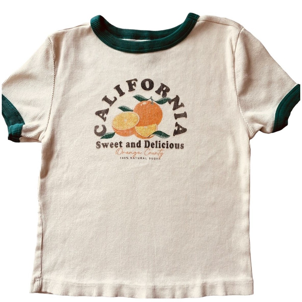 California Sweet and Delicious Women's Cream and Green Tee